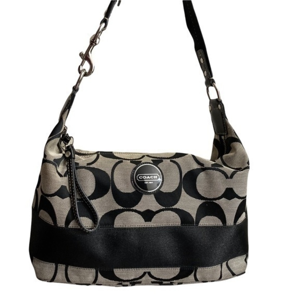 Coach vintage y2k f17434 signature legacy c gray black hobo shoulder bag